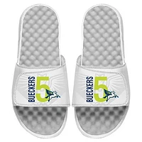 Unisex ISlide Paige Bueckers White Dallas Wings 2025 WNBA Draft Combo Logo Slide Sandals