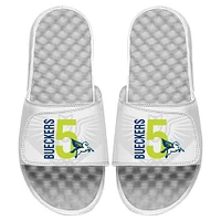 Unisex ISlide Paige Bueckers White Dallas Wings 2025 WNBA Draft Combo Logo Slide Sandals