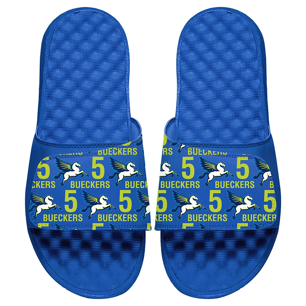 Youth ISlide Paige Bueckers Royal Dallas Wings 2025 WNBA Draft Team Pattern Slide Sandals