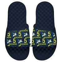 Youth ISlide Paige Bueckers Navy Dallas Wings 2025 WNBA Draft Team Pattern Slide Sandals