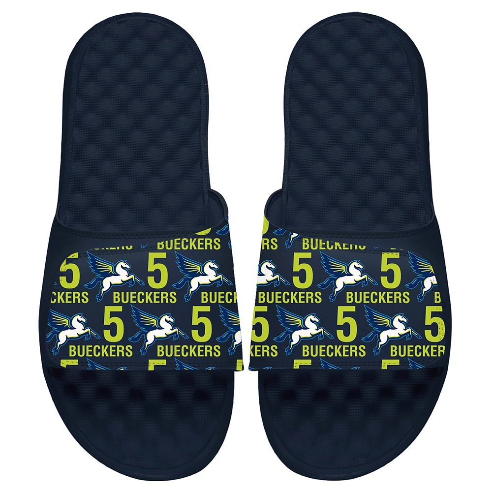 Unisex ISlide Paige Bueckers Navy Dallas Wings 2025 WNBA Draft Team Pattern Slide Sandals