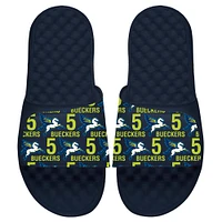 Unisex ISlide Paige Bueckers Navy Dallas Wings 2025 WNBA Draft Team Pattern Slide Sandals