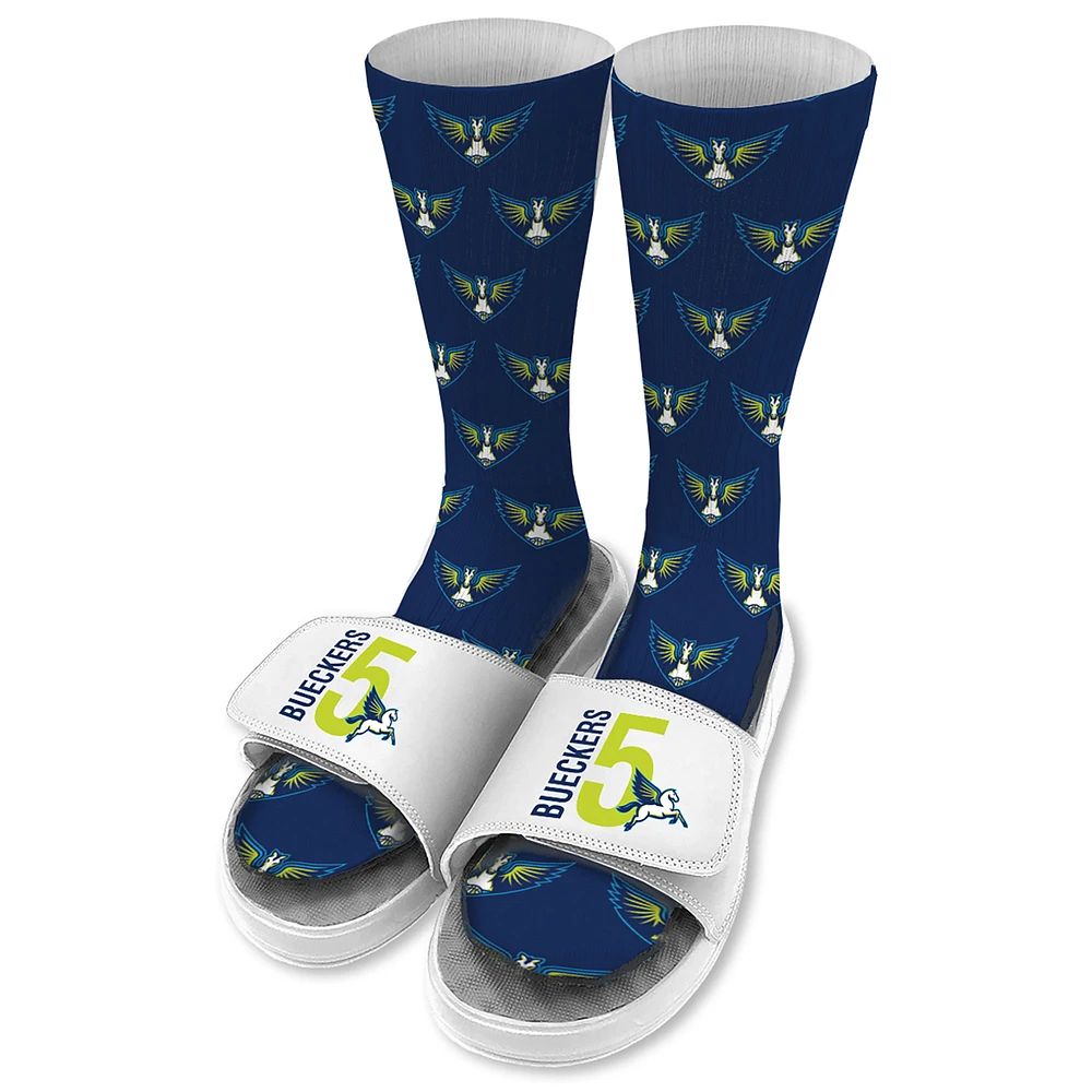 Youth ISlide Paige Bueckers White Dallas Wings 2025 WNBA Draft Socks & Slides Bundle