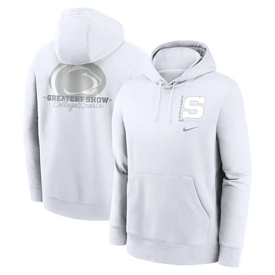 Men's Nike White Penn State Nittany Lions 2025 Out Club Fleece Pullover Hoodie