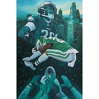 Saquon Barkley Philadelphia Eagles Deacon Jones Foundation 24" x 36" Limited Edition Fine Art Canvas Print by Artist Edgar Brown