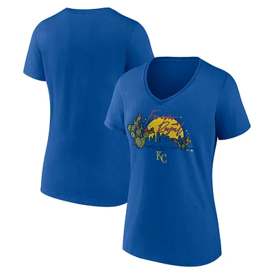 Women's Royal Kansas City Royals Forever Cactus V-Neck T-Shirt
