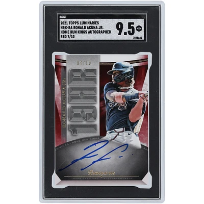 Ronald Acuna Jr. Atlanta Braves Autographed 2021 Topps Luminaries Red #HRK-RA #7/10 SGC Authenticated 9.5 Card
