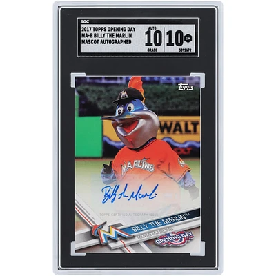 Billy the Marlin Miami Marlins Autographed 2017 Topps Opening Day Mascot Auto #MA-B SGC Authenticated 10/10 Card