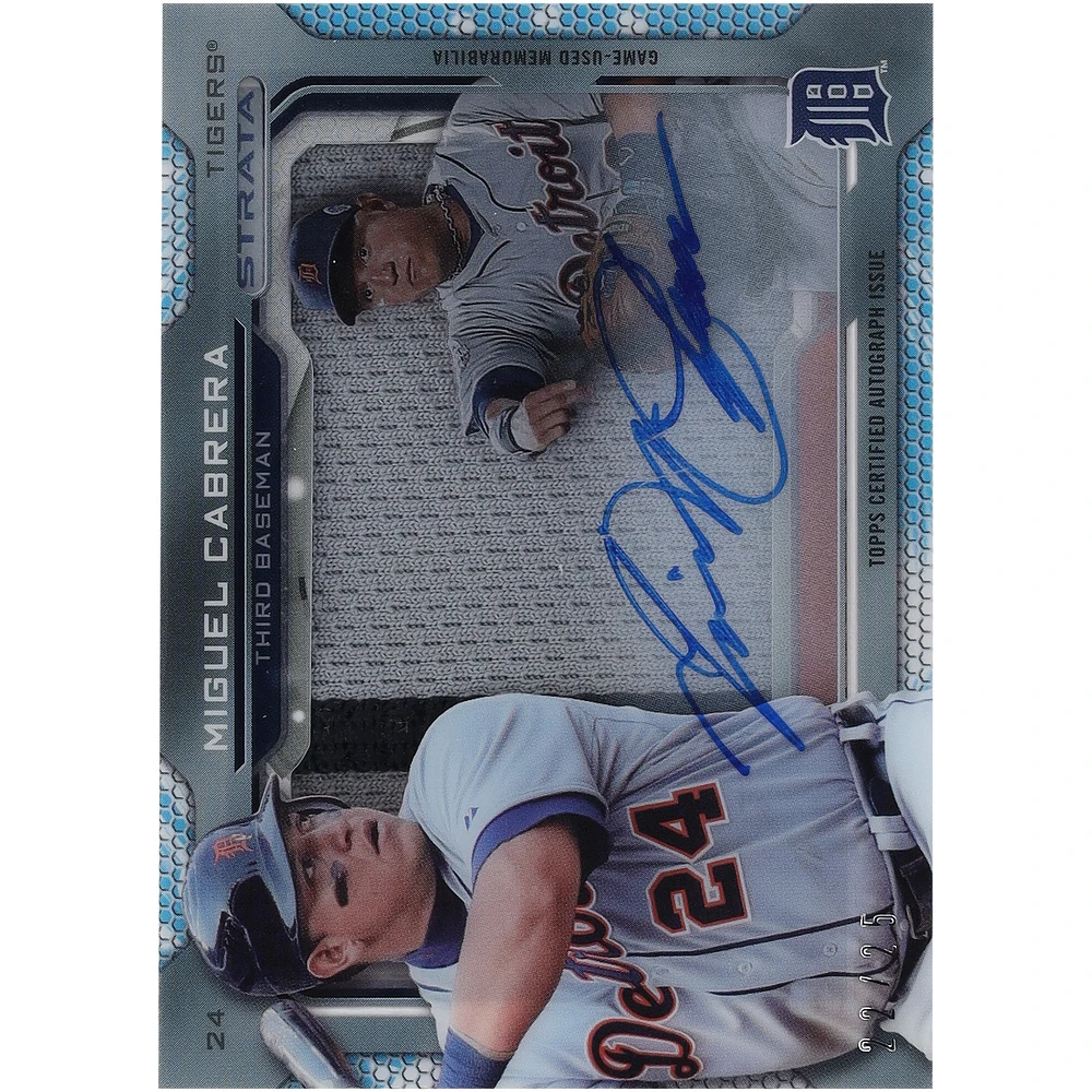 Miguel Cabrera Detroit Tigers Autographed 2014 Topps Series One Game Used Relic #SSA-MC #22/25 Card