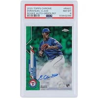 Emmanuel Clase Texas Rangers Autographed 2020 Topps Chrome Green Refractor #RA-EC #46/99 PSA Authenticated 8 Rookie Card