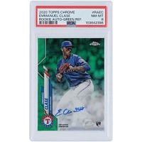 Emmanuel Clase Texas Rangers Autographed 2020 Topps Chrome Green Refractor #RA-EC #46/99 PSA Authenticated 8 Rookie Card
