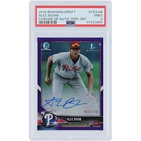 Alec Bohm Philadelphia Phillies Autographed 2018 Bowman Chrome 1st Bowman Purple #CDA-AB #5/250 PSA Authenticated 9 Card