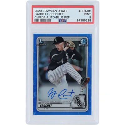 Garrett Crochet Chicago White Sox Autographed 2020 Bowman Chrome 1st Bowman Blue Refractor #CDA-GC #1/150 PSA Authenticated 9 Card