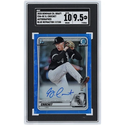 Garrett Crochet Chicago White Sox Autographed 2020 Bowman Draft 1st Bowman Blue Refractor #CDA-GC #17/150 SGC Authenticated 9.5/10 Card