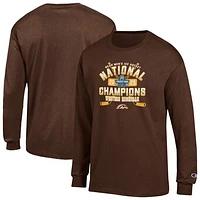 Unisex Champion Brown Western Michigan Broncos 2025 NCAA Frozen Four Men's Ice Hockey National Champions Long Sleeve T-Shirt