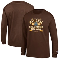 Unisex Champion Brown Western Michigan Broncos 2025 NCAA Frozen Four Men's Ice Hockey National Champions Long Sleeve T-Shirt