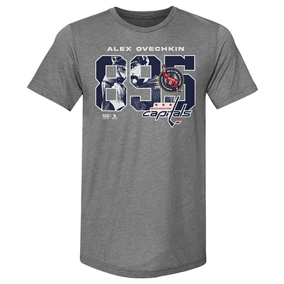 Men's 500 Level Alexander Ovechkin Washington Capitals NHL All-Time Leading Goal Scorer Tri-Blend Overlay T-Shirt