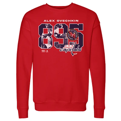 Men's 500 Level Alexander Ovechkin Red Washington Capitals NHL All-Time Leading Goal Scorer Overlay Pullover Sweatshirt