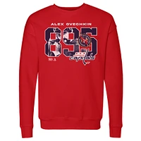 Men's 500 Level Alexander Ovechkin Red Washington Capitals NHL All-Time Leading Goal Scorer Overlay Pullover Sweatshirt