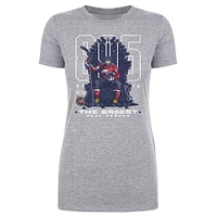 Women's 500 Level Alexander Ovechkin Heather Gray Washington Capitals NHL All-Time Leading Goal Scorer Throne T-Shirt