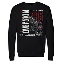 Men's 500 Level Alexander Ovechkin Black Washington Capitals NHL All-Time Leading Goal Scorer Throwback Pullover Sweatshirt