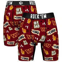 Men's Rock Em Socks  Burgundy Washington Commanders #1 Dad Boxer Briefs