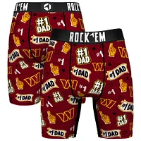 Men's Rock Em Socks  Burgundy Washington Commanders #1 Dad Boxer Briefs