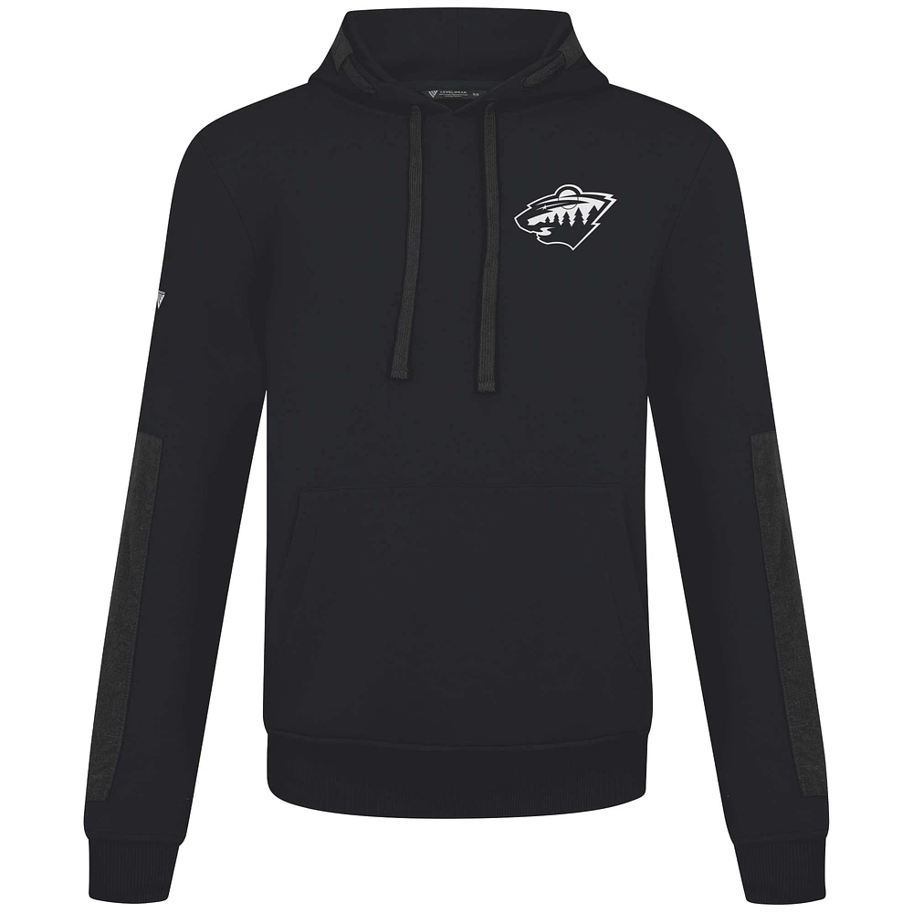 Men's Levelwear Black Minnesota Wild Bombay Response Pullover Hoodie