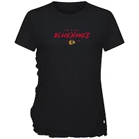 Women's Levelwear  Black Chicago Blackhawks Airflow Scratched T-Shirt