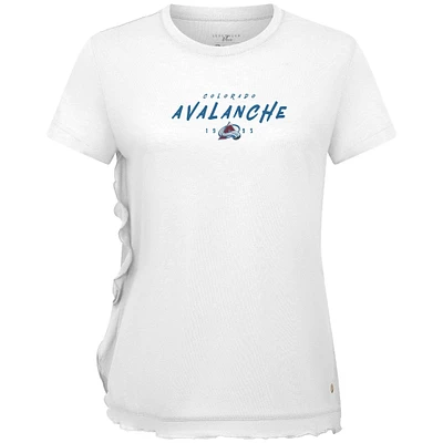 Women's Levelwear  White Colorado Avalanche Airflow Scratched T-Shirt