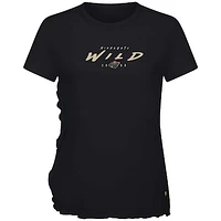 Women's Levelwear  Black Minnesota Wild Airflow Scratched T-Shirt