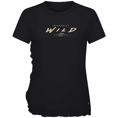 Women's Levelwear  Black Minnesota Wild Airflow Scratched T-Shirt