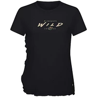 Women's Levelwear  Black Minnesota Wild Airflow Scratched T-Shirt
