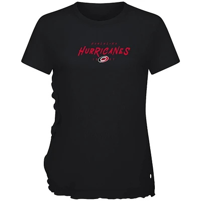 Women's Levelwear  Black Carolina Hurricanes Airflow Scratched T-Shirt