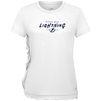 Women's Levelwear  White Tampa Bay Lightning Airflow Scratched T-Shirt