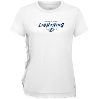 Women's Levelwear  White Tampa Bay Lightning Airflow Scratched T-Shirt