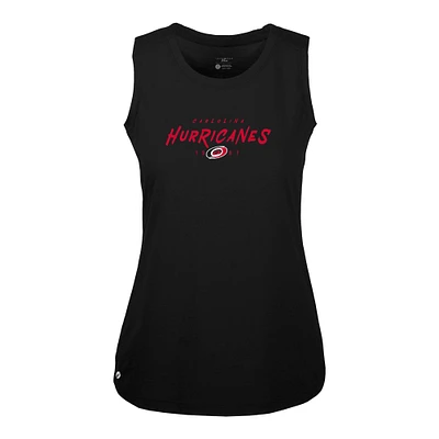 Women's Levelwear  Black Carolina Hurricanes Macy Scratched Tank Top