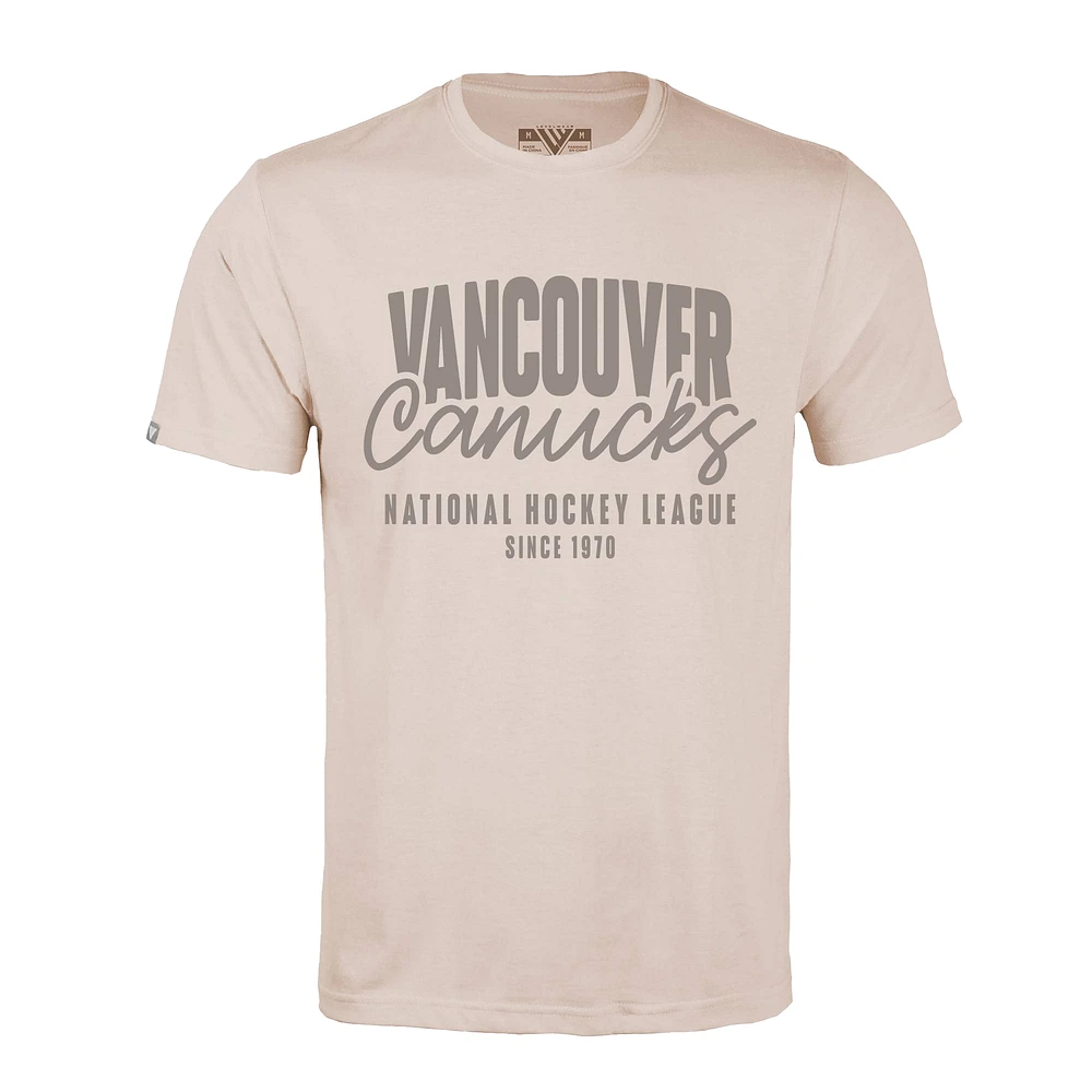 Men's Levelwear Khaki Vancouver Canucks Richmond Response T-Shirt