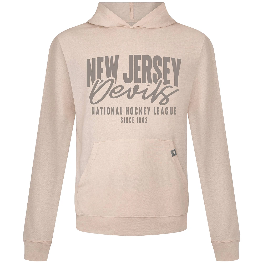 Men's Levelwear Khaki New Jersey Devils Relay Response Pullover Hoodie