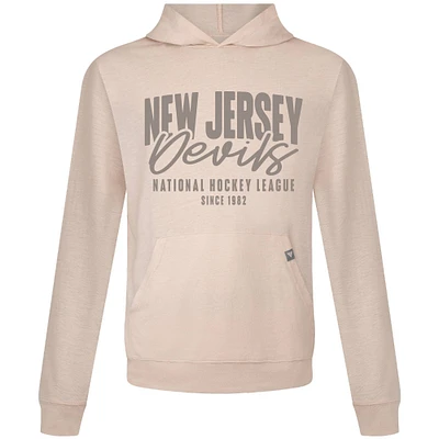 Men's Levelwear  Khaki New Jersey Devils Relay Response Pullover Hoodie