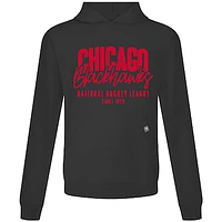 Men's Levelwear  Black Chicago Blackhawks Relay Response Pullover Hoodie