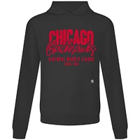Men's Levelwear  Black Chicago Blackhawks Relay Response Pullover Hoodie