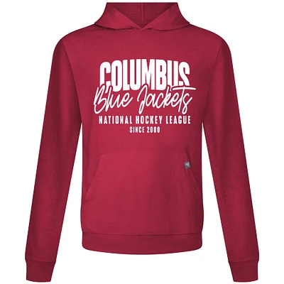 Men's Levelwear  Red Columbus Blue Jackets Relay Response Pullover Hoodie