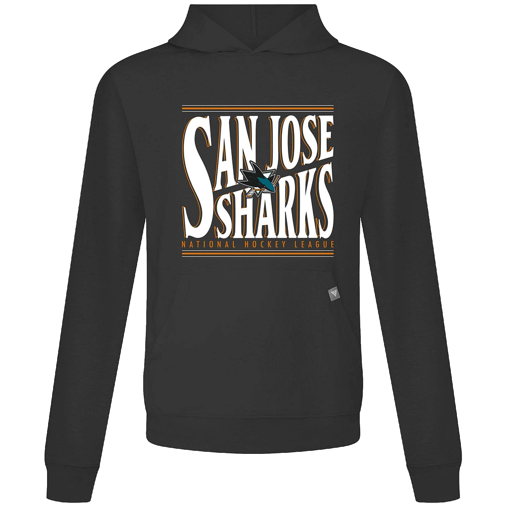 Men's Levelwear Black San Jose Sharks Relay Powerhouse Pullover Hoodie