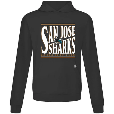 Men's Levelwear  Black San Jose Sharks Relay Powerhouse Pullover Hoodie