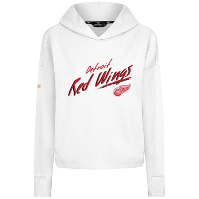 Women's Levelwear  White Detroit Red Wings Sweet Sizzle Tri-Blend Cropped Pullover Hoodie