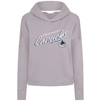 Women's Levelwear  Gray Vancouver Canucks Sweet Sizzle Tri-Blend Cropped Pullover Hoodie