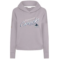 Women's Levelwear  Gray Vancouver Canucks Sweet Sizzle Tri-Blend Cropped Pullover Hoodie