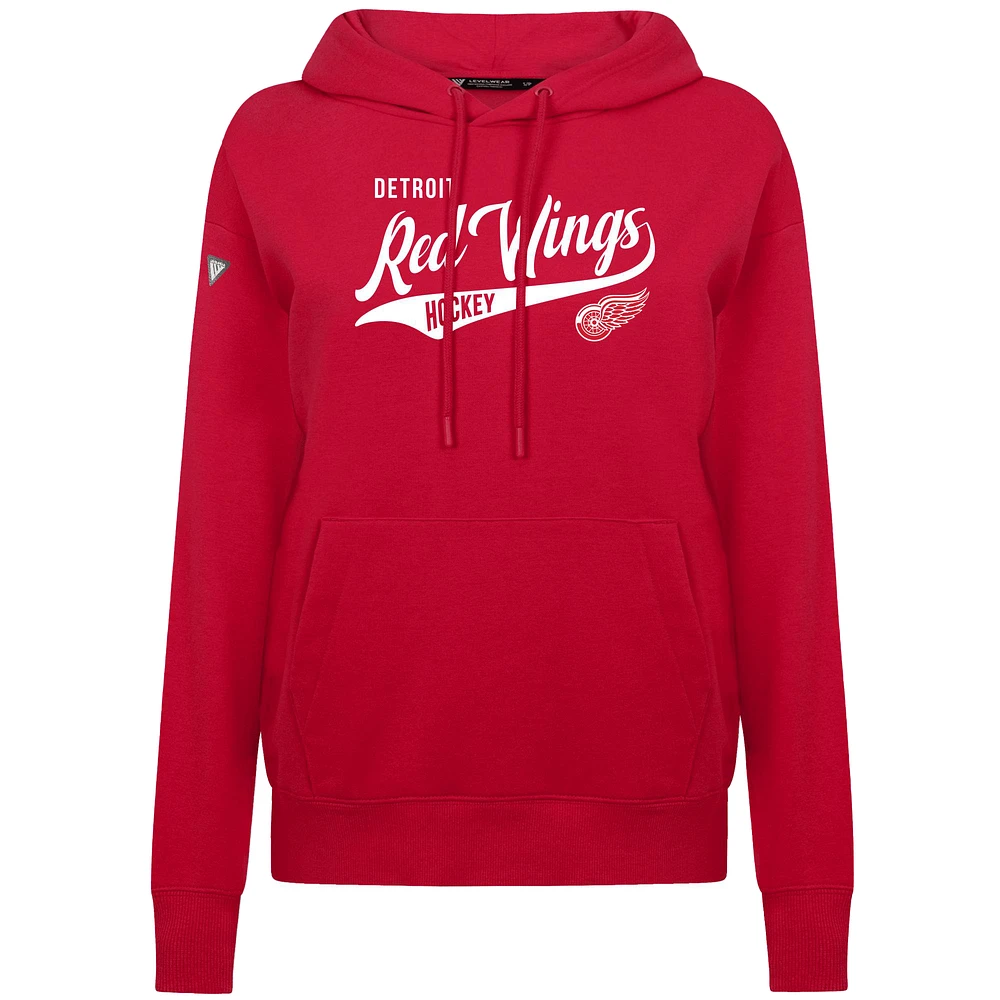 Women's Levelwear Red Detroit Wings Adorn Glide Pullover Hoodie
