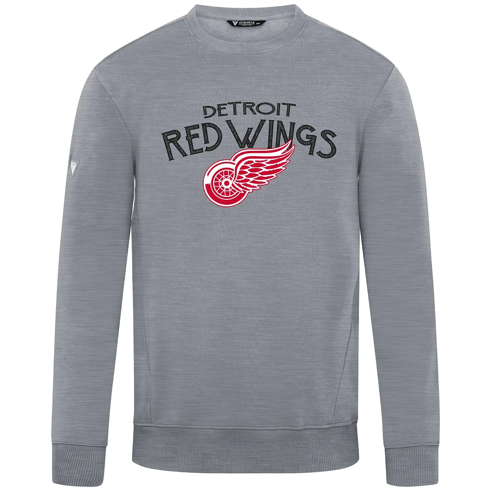 Men's Levelwear Gray Detroit Red Wings Zane Mission Sweatshirt